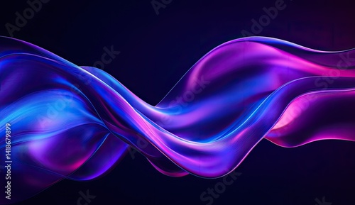 Abstract vibrant blue and purple wave.