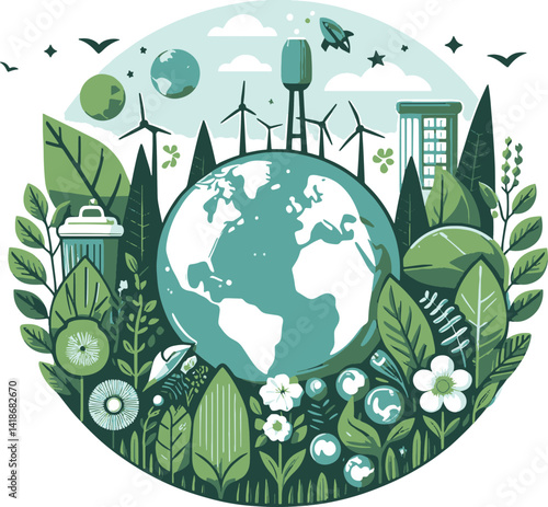world environment day design illustration