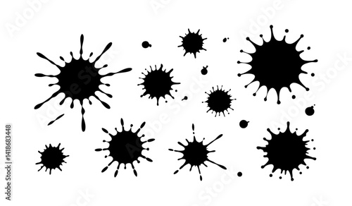 Set of Ink Blots – Abstract Patterns and Artistic Designs

