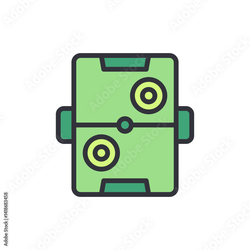 Air hockey colored icons, minimalist vector illustration ,simple transparent graphic element .Isolated on white background