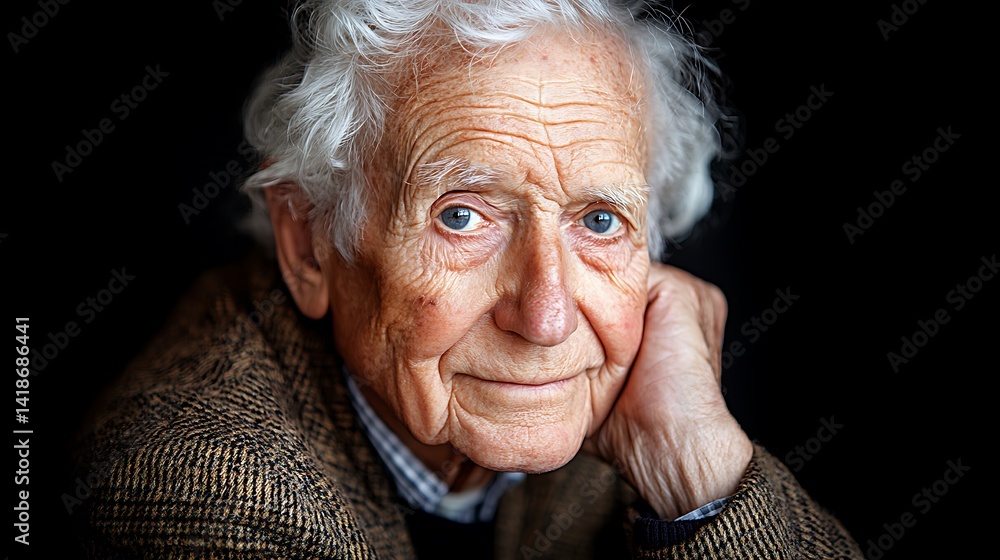 Elderly man's portrait, thoughtful expression Elderly man's portrait, thoughtful expression