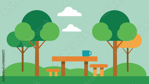 Clean Design of Dog Walkers Strolled in Park