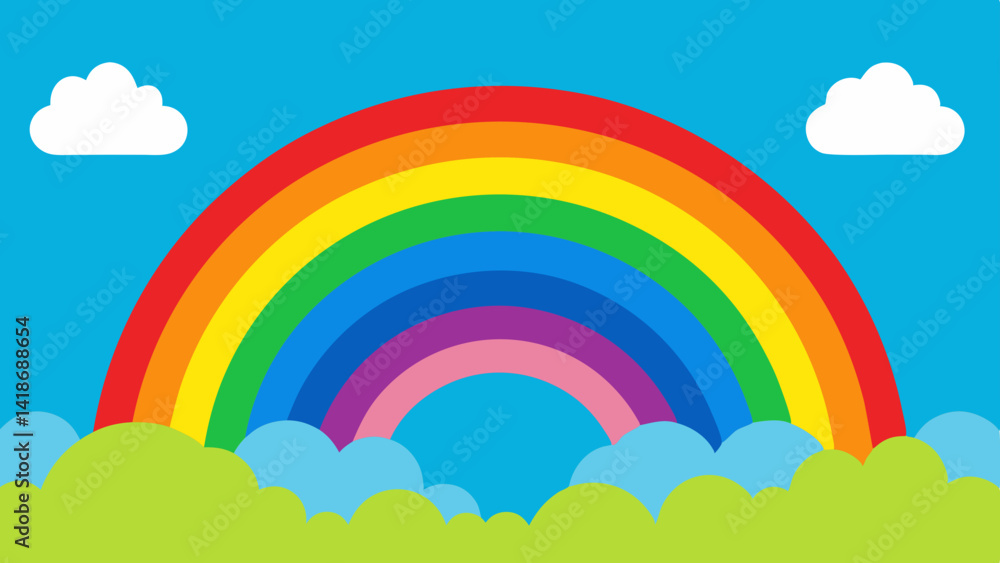 Colorful Rainbow Birthday Celebration Backdrop Colorful Rainbow Birthday Celebration Backdrop