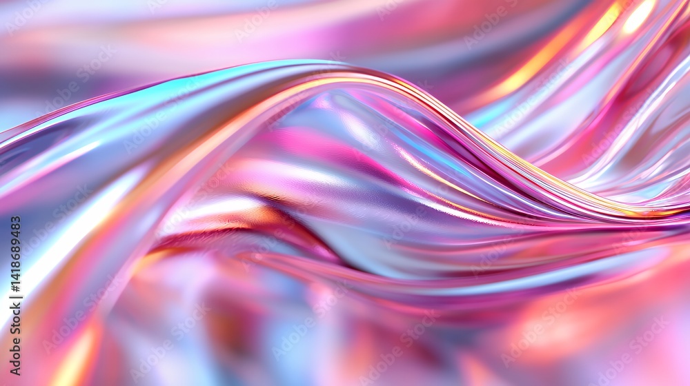 Abstract iridescent fabric flow digital art Abstract iridescent fabric flow digital art