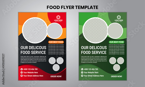 Our delicous food service A4 flyer design with special advertising flye design.