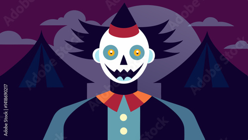 Sinister Clown at Eerie Carnival Grounds