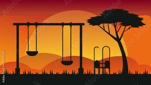 swing in the sunset