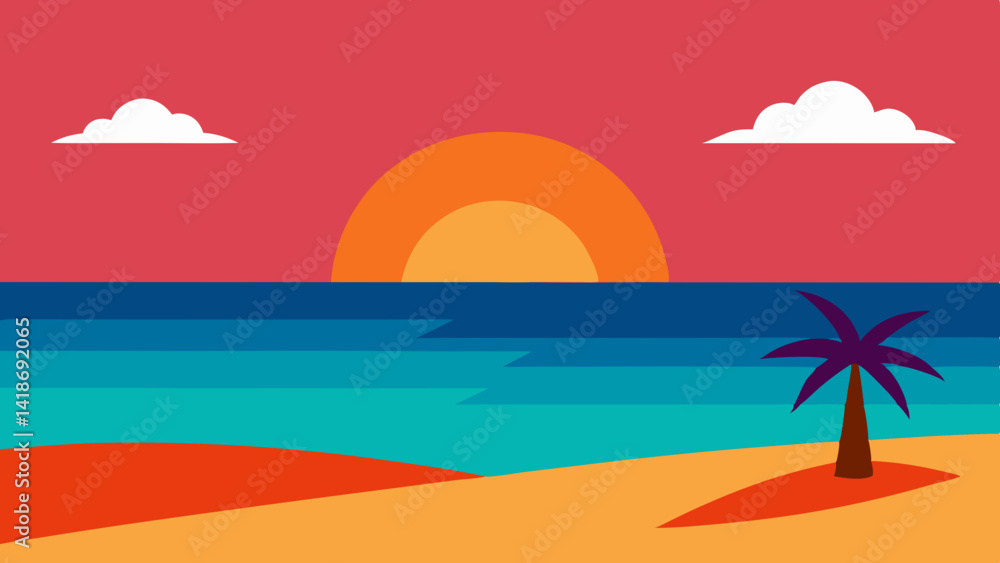 Obraz premium tropical beach with palm trees
