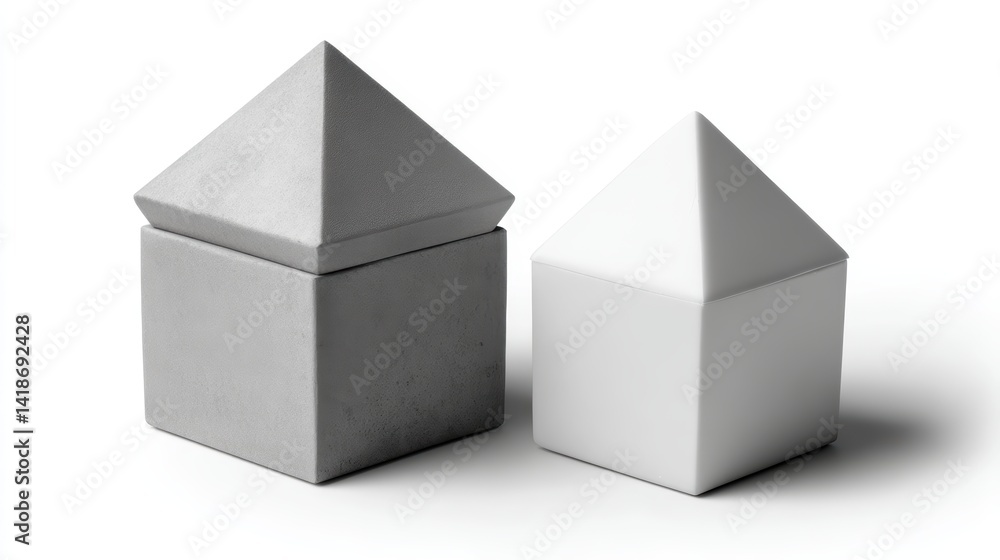 Contrasting textures, a study of white and gray concrete blocks in architectural design Contrasting textures, a study of white and gray concrete blocks in architectural design