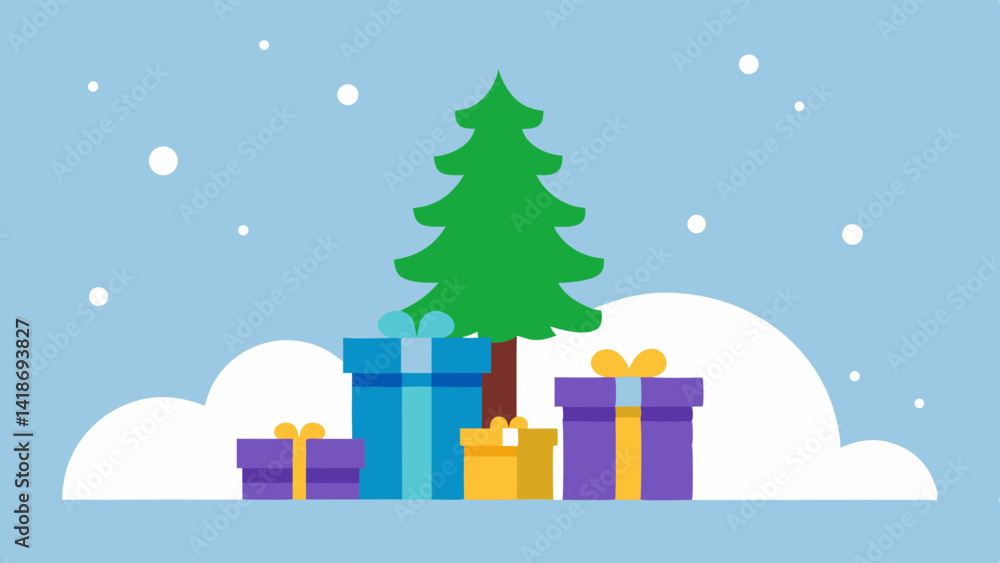 christmas tree with gift boxes christmas tree with gift boxes