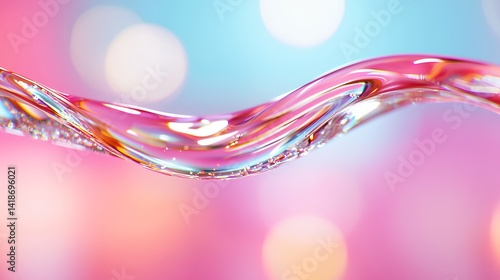 Abstract liquid wave in pink and blue