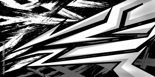 Car decal design vector. Graphic abstract stripe racing background kit designs for wrap vehicle, race car, rally, adventure and livery