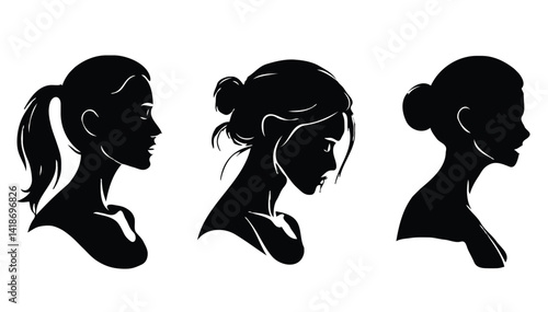 girl with long hair silhouette 