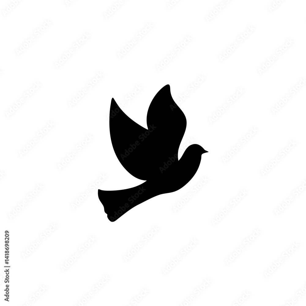 Fototapeta premium Flying Dove Birds Silhouettes