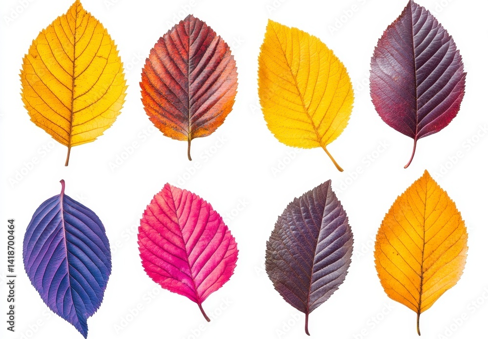 Vibrant Autumn Leaves Collection in Warm Colors and Unique Shapes Vibrant Autumn Leaves Collection in Warm Colors and Unique Shapes