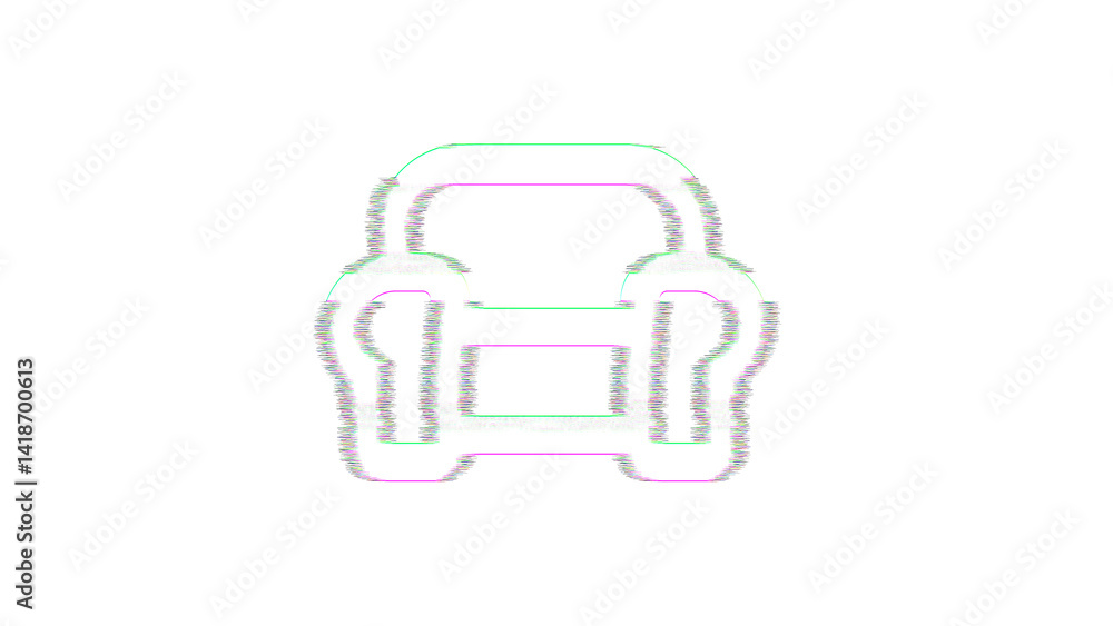 Icon loveseat is distorted. Glitch. Noise, chromatic aberration, geometric distortion Icon loveseat is distorted. Glitch. Noise, chromatic aberration, geometric distortion