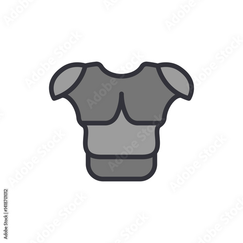 Body armor colored icons, minimalist vector illustration ,simple transparent graphic element .Isolated on white background