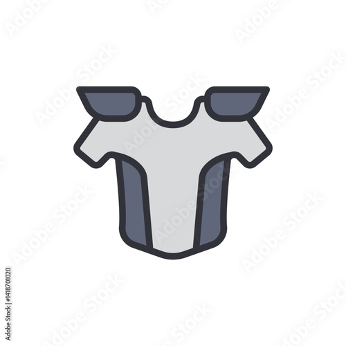 Body armor colored icons, minimalist vector illustration ,simple transparent graphic element .Isolated on white background