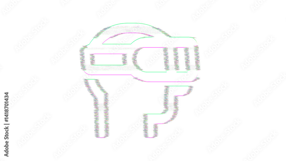 Icon head vr is distorted. Glitch. Noise, chromatic aberration, geometric distortion Icon head vr is distorted. Glitch. Noise, chromatic aberration, geometric distortion