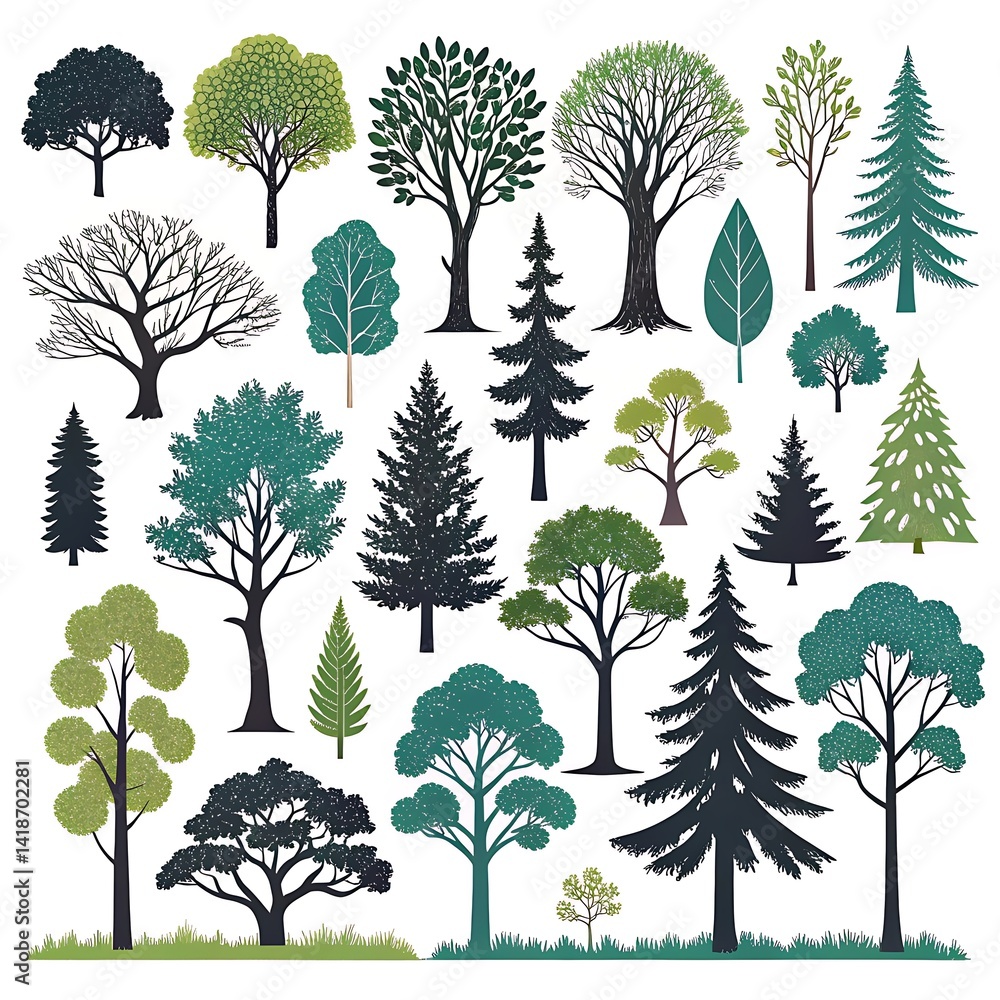 Fototapeta premium set of trees