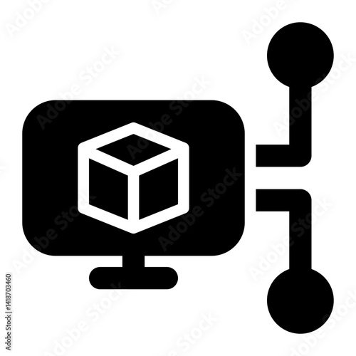 Digital Product, Virtual Product, Digitalization Glyph Solid Icon