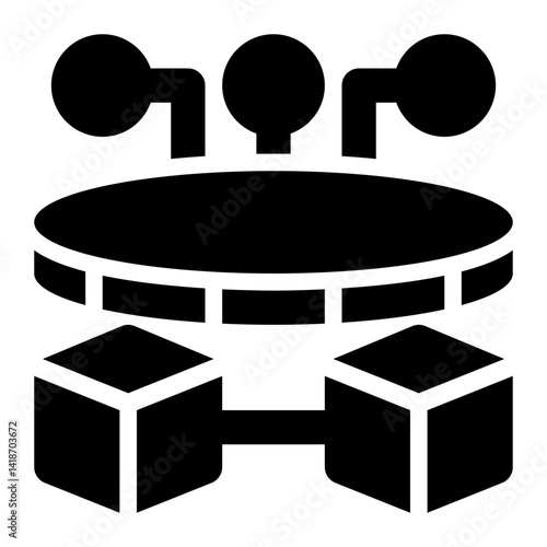 Cryptocurrency, Blockchain, Fintech Glyph Solid Icon
