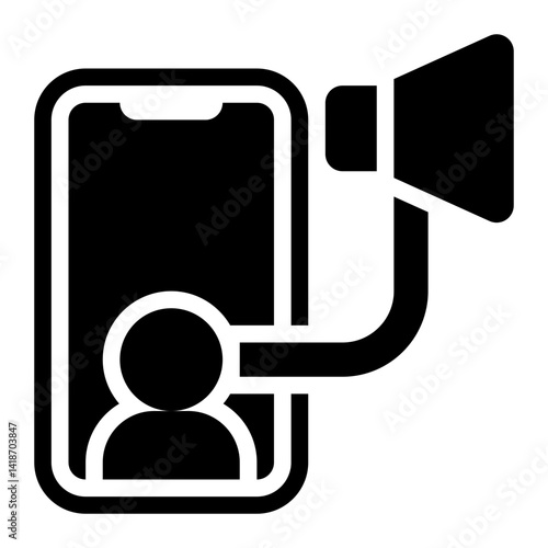 Influencer, Digital Marketer, Influencer Marketing Glyph Solid Icon