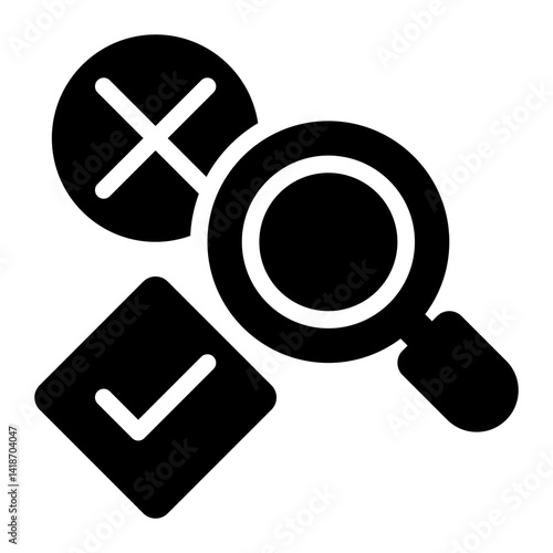 AB Testing, Split Test, Variant Testing Glyph Solid Icon