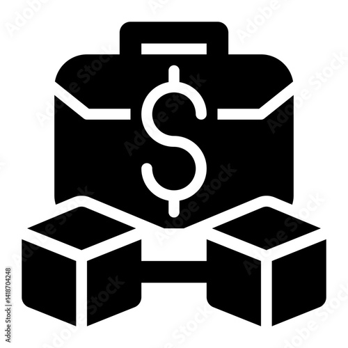 Blockchain, Block Chain, Business Glyph Solid Icon