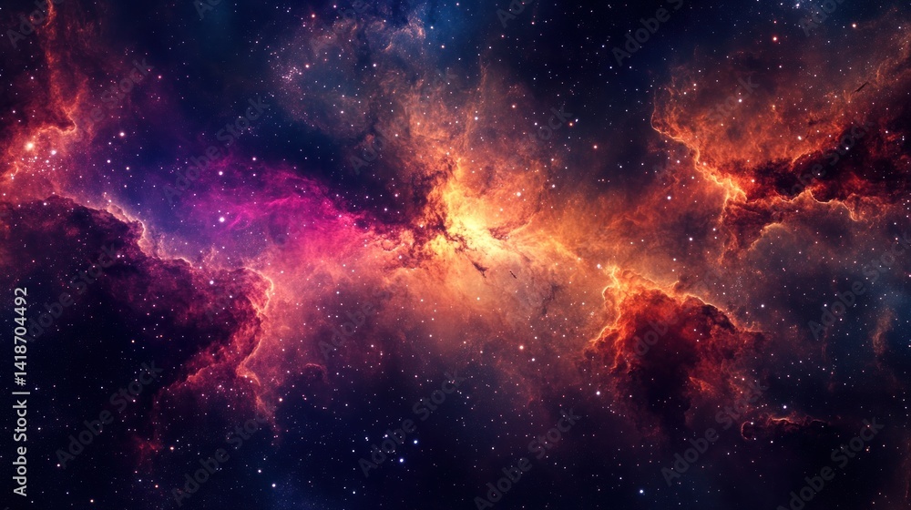 Fototapeta premium Cosmic Nebula: A Celestial Tapestry of Stars and Gas