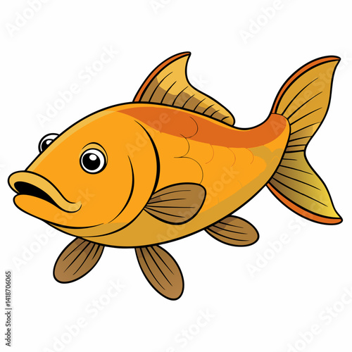 goldfish on white background