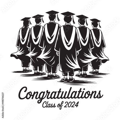 Minimalist Black and White Graduation Vectors  