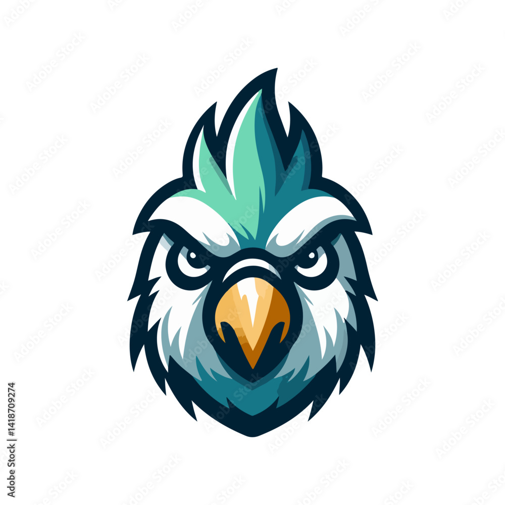 Fototapeta premium parrot head mascot logo vector illustration