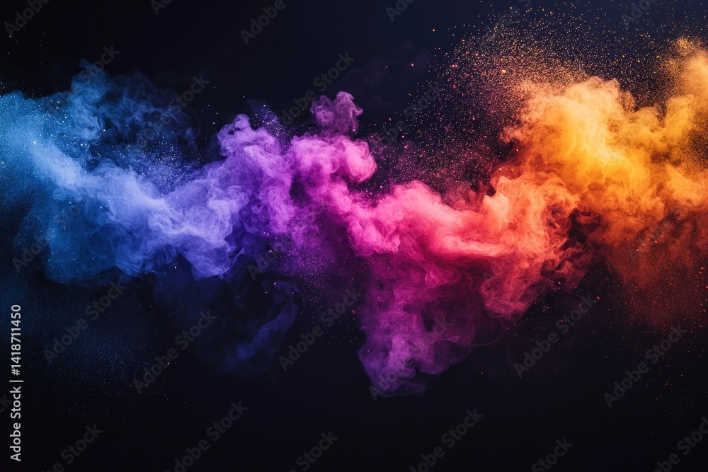 Abstract colorful smoke and powder explosion Abstract colorful smoke and powder explosion