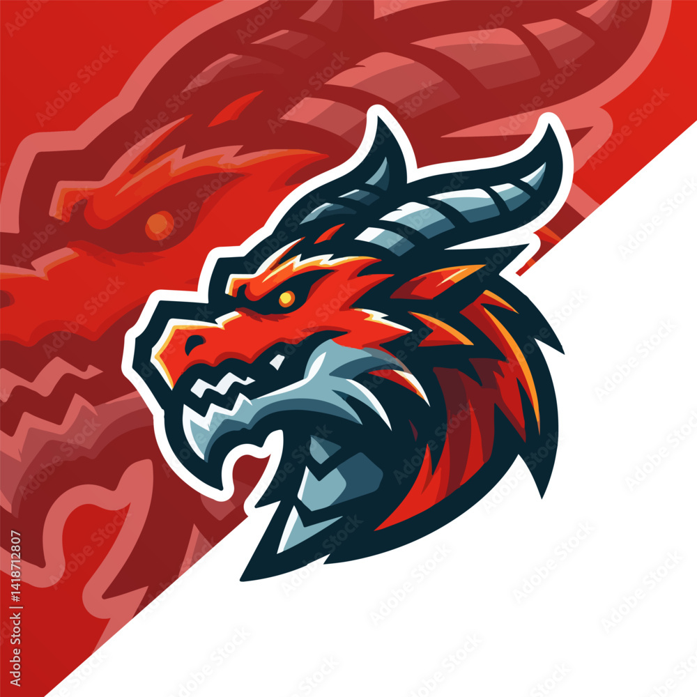 custom made wallpaper toronto digitaldragon mascot logo vector illustration