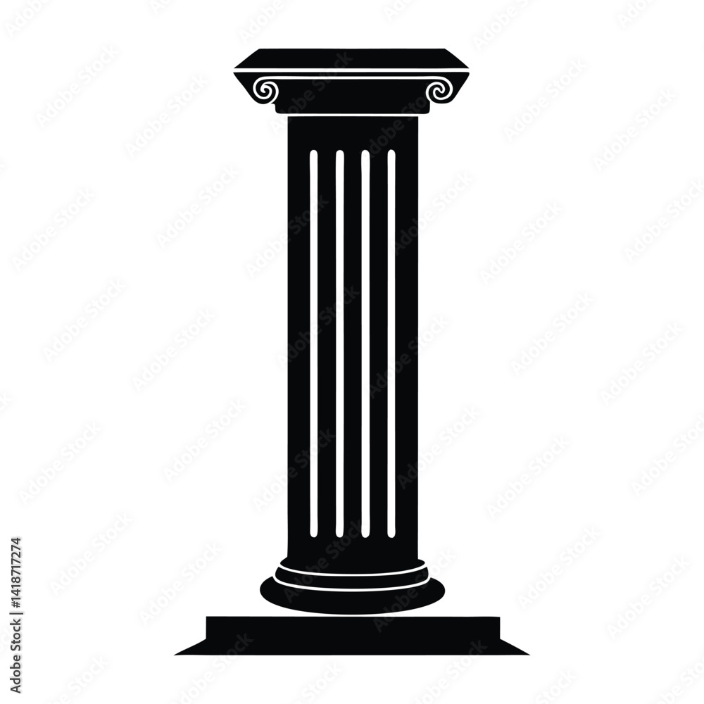Obraz premium pillar silhouette vector black on white background.
