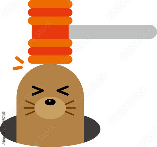 두더지 게임 일러스트