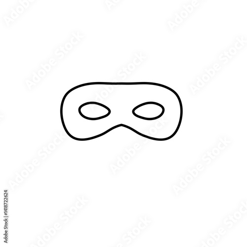 Mask superhero carnival outline icon