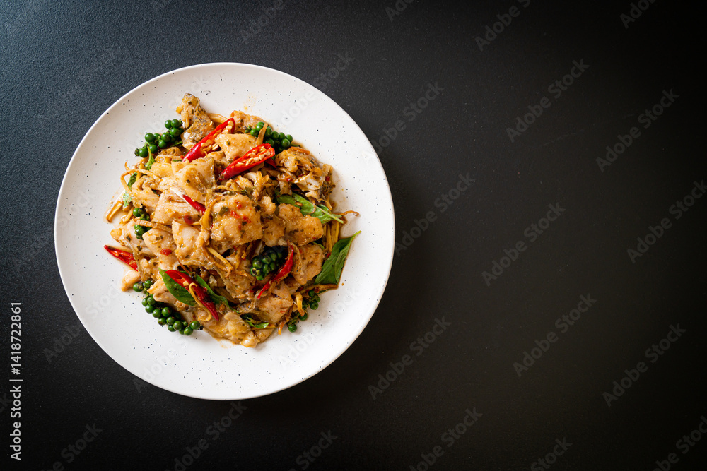 stir fried holy basil with fish and herb stir fried holy basil with fish and herb