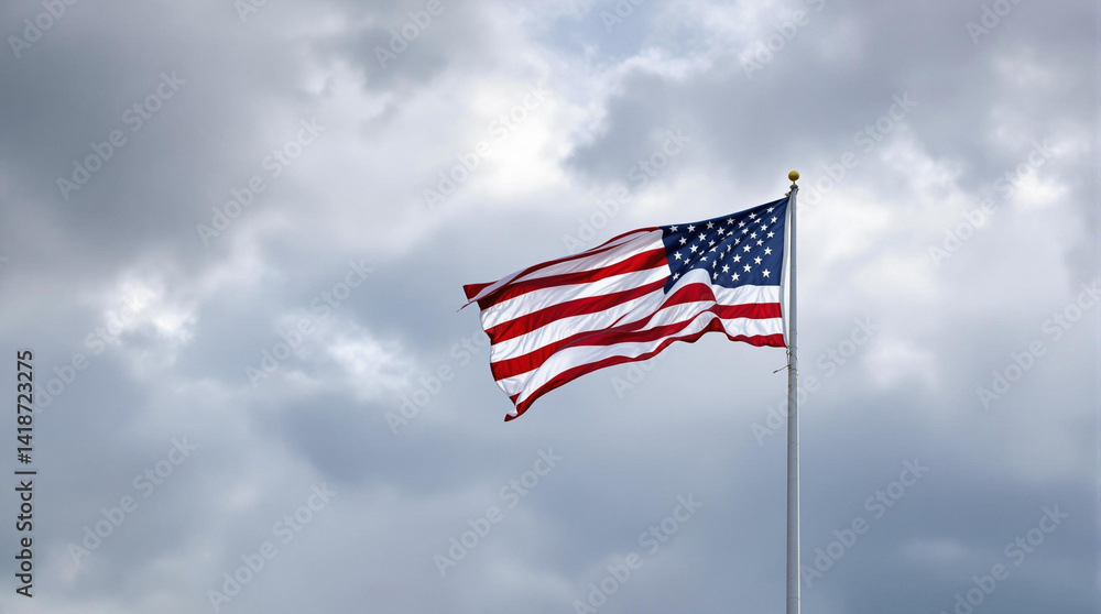 american flag waving in the wind of the storm sky american flag waving in the wind of the storm sky