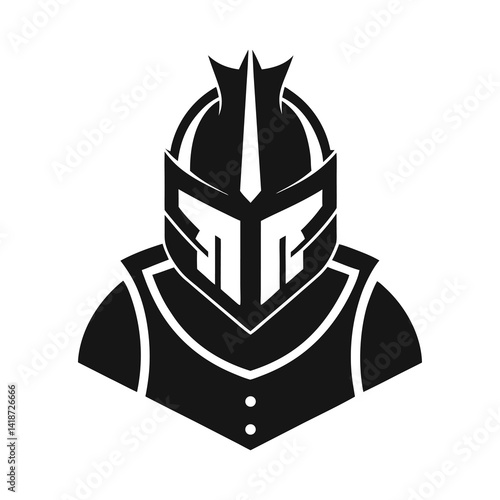 medieval knight helmet icon of silhouette vector illustration