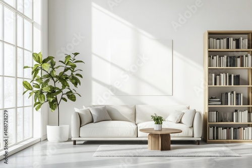 A bright and airy living room with furniture and decor