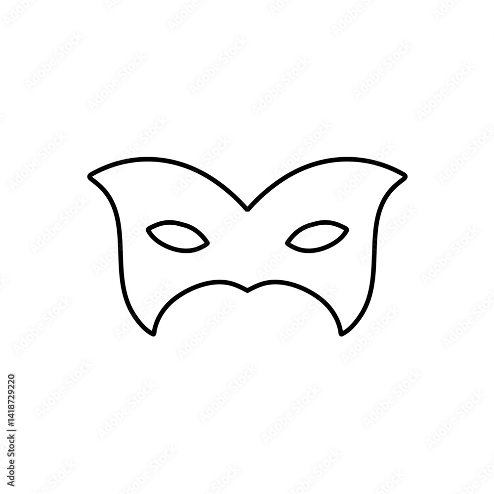 Black outline masquerade carnival mask Black outline masquerade carnival mask