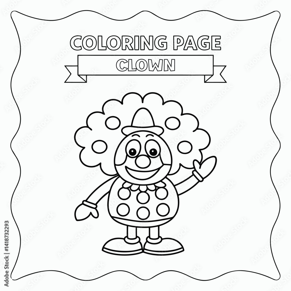Clown Emoticon Cartoon Character – Black and White Line Drawing, Coloring Book Page. April Fools Day. Clown Emoticon Cartoon Character – Black and White Line Drawing, Coloring Book Page. April Fools Day.