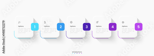 Vector Infographic label design template with icons and 5 options or steps. Can be used for process diagram, presentations, workflow layout, banner, flow chart, info graph.