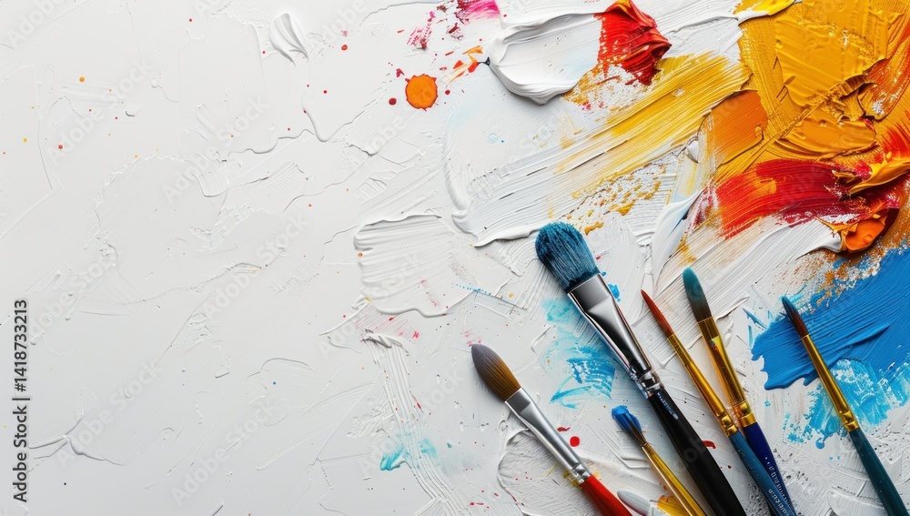Obraz premium Paint Brushes on Canvas