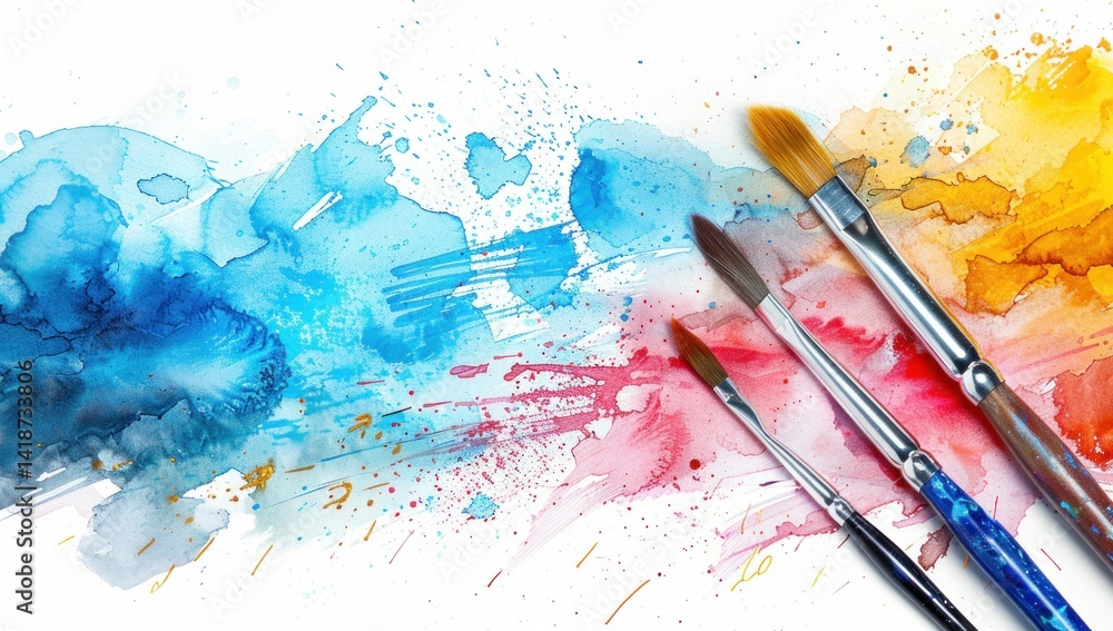 Fototapeta premium Watercolor Paint Brushes