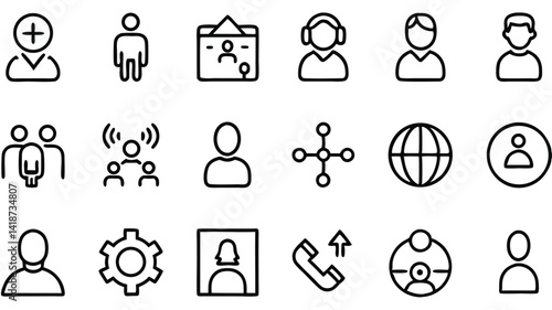 Collection of Simple Black User Interface Icons