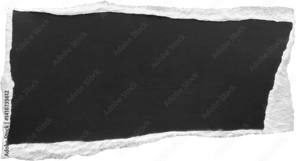 piece of black paper tear isolated on gray background piece of black paper tear isolated on gray background
