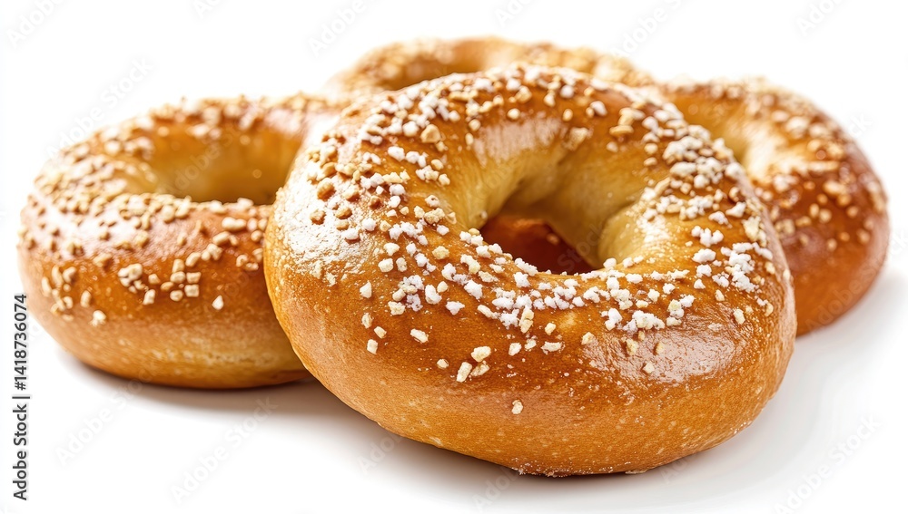 Three bagels on white background Three bagels on white background